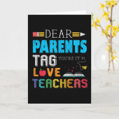 ヴィンテージ親ラブ先生おもしろい新学期 カード (黄色い花)