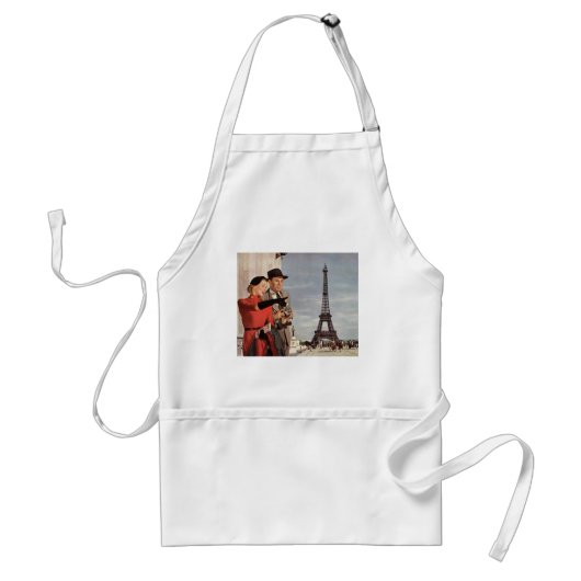 ヴィンテージ観光客アットエッフェルタワーパリバケーション スタンダードエプロン (正面)