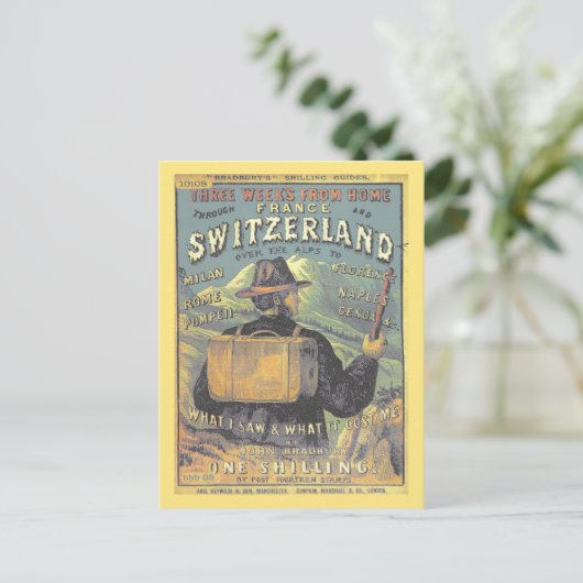 ヴィンテージ観光客ガイド – スイスとアルプス ポストカード (スタンド正面)