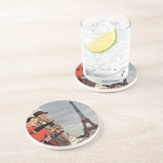 ヴィンテージ観光客旅行インパリエッフェルタワー コースター (側面)