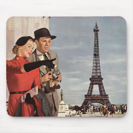 ヴィンテージ観光客旅行インパリエッフェルタワー マウスパッド (正面)