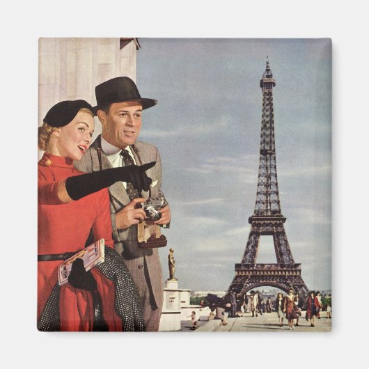 ヴィンテージ観光客旅行インパリエッフェルタワー マグネット (正面)