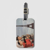 ヴィンテージ観光客旅行インパリエッフェルタワー ラゲッジタグ (正面縦)