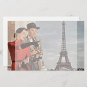 ヴィンテージ観光客旅行インパリエッフェルタワー 便箋 (正面/裏面)