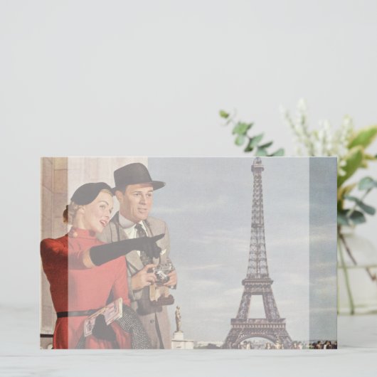 ヴィンテージ観光客旅行インパリエッフェルタワー 便箋 (スタンド正面)
