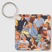 ヴィンテージ観戦する野球のファン キーホルダー (正面)