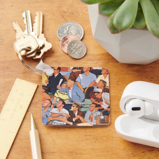 ヴィンテージ観戦する野球のファン キーホルダー (デスク)