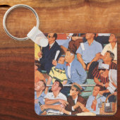 ヴィンテージ観戦する野球のファン キーホルダー (正面)