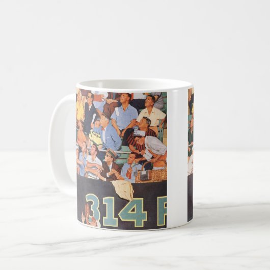 ヴィンテージ観戦する野球のファン コーヒーマグカップ (正面左)