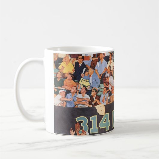 ヴィンテージ観戦する野球のファン コーヒーマグカップ (左)