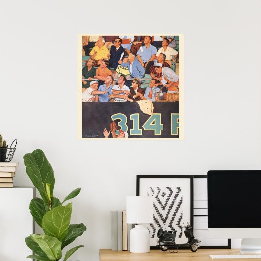 ヴィンテージ観戦する野球のファン ポスター (ホームオフィス)