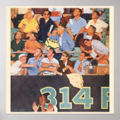 ヴィンテージ観戦する野球のファン ポスター (正面)