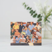 ヴィンテージ観戦する野球のファン ポストカード (スタンド正面)