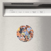 ヴィンテージ観戦する野球のファン マグネット (インサイチュ (食洗機))