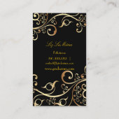 ヴィンテージ観賞用の渦巻き/ファイリフェイクグリー/+金ゴールド 名刺 (裏面)