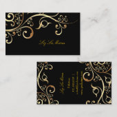 ヴィンテージ観賞用の渦巻き/ファイリフェイクグリー/+金ゴールド 名刺 (正面/裏面)