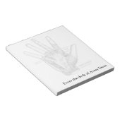 ヴィンテージ解剖学アート手のひら ノートパッド (アングル)