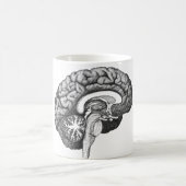 ヴィンテージ解剖学イラストレーションヒト脳 コーヒーマグカップ (中央)