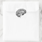 ヴィンテージ解剖学イラストレーションヒト脳 スクエアシール (バッグ)