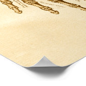 ヴィンテージ解剖学イラストレーション手手首ボーン ポスター (角)