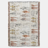 ヴィンテージ解剖学イラスト スローブランケット (正面縦)