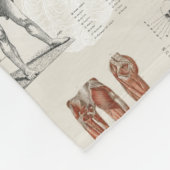 ヴィンテージ解剖学イラスト フリースブランケット (角)