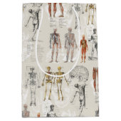 ヴィンテージ解剖学イラスト ミディアムペーパーバッグ (正面)