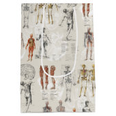 ヴィンテージ解剖学イラスト ミディアムペーパーバッグ (裏面)