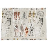 ヴィンテージ解剖学イラスト ラージペーパーバッグ (正面)