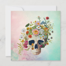 ヴィンテージ解剖学スカル花医