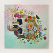 ヴィンテージ解剖学スカル花医 ジグソーパズル (横)