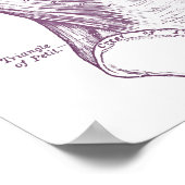 ヴィンテージ解剖学スケッチバックマッスル紫 ポスター (角)