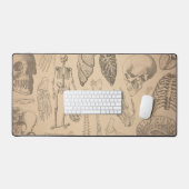 ヴィンテージ解剖学ダーク・アカデミア デスクマット (キーボード&マウス)