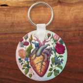 ヴィンテージ解剖学ハート花医 キーホルダー (裏面)