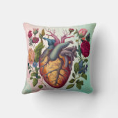 ヴィンテージ解剖学ハート花医 クッション (裏面)