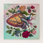 ヴィンテージ解剖学ハート花医 ジグソーパズル (横)