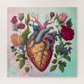 ヴィンテージ解剖学ハート花医 ジグソーパズル (縦)