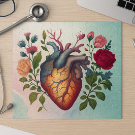 ヴィンテージ解剖学ハート花医 ジグソーパズル