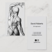 ヴィンテージ解剖学バックカイロプラクティックカイロプラクター 名刺 (正面/裏面)