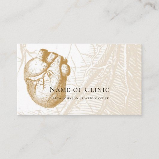 ヴィンテージ解剖学ヒトハート心臓専門医リマインダー 予約カード (正面)