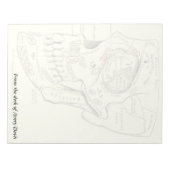 ヴィンテージ解剖学外側領域のスカル ノートパッド (正面)