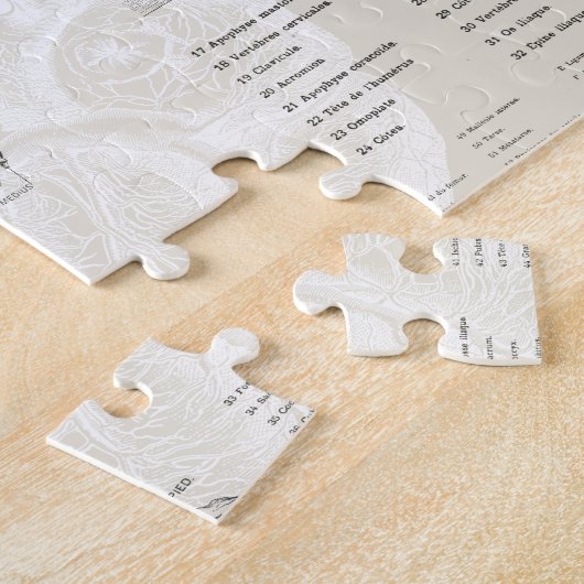 ヴィンテージ解剖学生物学アートコラージュ ジグソーパズル (側面)