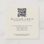 ヴィンテージ解剖学生物学アートQRコードソーシャルメディア スクエア名刺 (裏面)