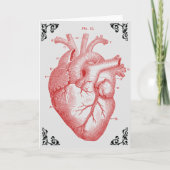 ヴィンテージ解剖学的なハートビクトリア時代のグリーティングカード カード (正面)