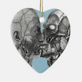 ヴィンテージ解剖学的キスをする頭部 セラミックオーナメント (右)