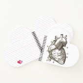 ヴィンテージ解剖学的ハートスケッチハート形 ノートブック (内部)
