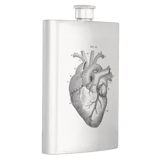 ヴィンテージ解剖学的ヒトハートクラシックフラスコ フラスク (右)