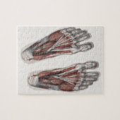 ヴィンテージ解剖学的フットプリントの足 ジグソーパズル (横)