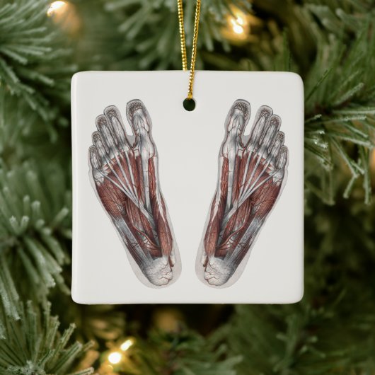 ヴィンテージ解剖学的フットプリントの足 セラミックオーナメント (ツリー)