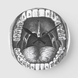 ヴィンテージ解剖学的口 ラウンド壁時計